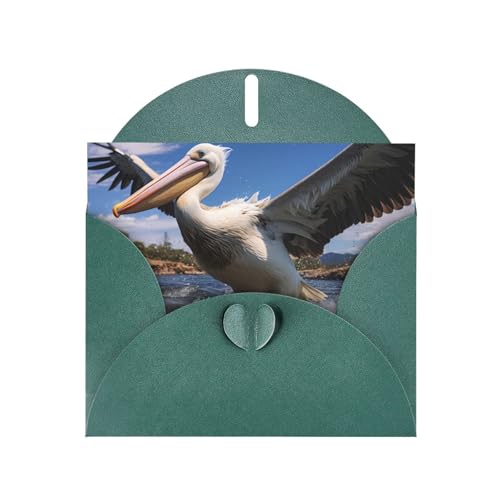 LLKGOT Freche Pelikan-Bild-Grußkarte – Premium-Perlglanz-Papier, doppelseitiges Perlglanz-Design LLKGOT Freche Pelikan-Bild-Grußkarte – Premium-Perlglanz-Papier, doppelseitiges Perlglanz-Design von LLKGOT