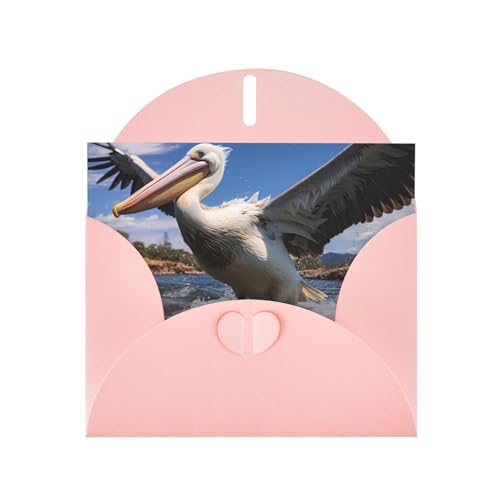 LLKGOT Freche Pelikan-Bild-Grußkarte – Premium-Perlglanz-Papier, doppelseitiges Perlglanz-Design LLKGOT Freche Pelikan-Bild-Grußkarte – Premium-Perlglanz-Papier, doppelseitiges Perlglanz-Design von LLKGOT