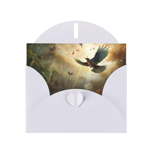 LLKGOT Grußkarte mit Adler im Dschungel, hochwertiges Perlglanzpapier, doppelseitig, Perlmutt-Design LLKGOT Grußkarte mit Adler im Dschungel, hochwertiges Perlglanzpapier, doppelseitig, Perlmutt-Design von LLKGOT