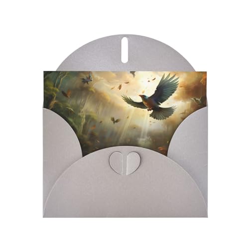 LLKGOT Grußkarte mit Adler im Dschungel, hochwertiges Perlglanzpapier, doppelseitig, Perlmutt-Design LLKGOT Grußkarte mit Adler im Dschungel, hochwertiges Perlglanzpapier, doppelseitig, Perlmutt-Design von LLKGOT