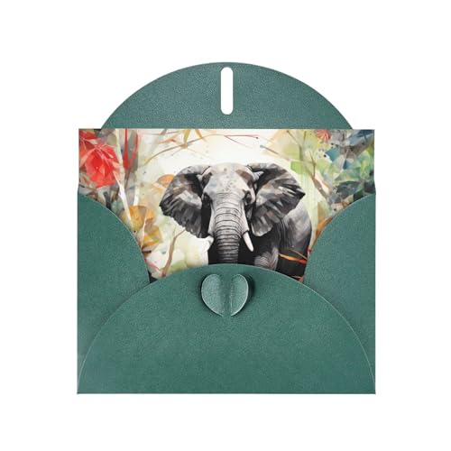 LLKGOT Grußkarte mit Elefanten im Wald, Premium-Perlglanz-Papier, doppelseitig, Perlglanz-Design LLKGOT Grußkarte mit Elefanten im Wald, Premium-Perlglanz-Papier, doppelseitig, Perlglanz-Design von LLKGOT