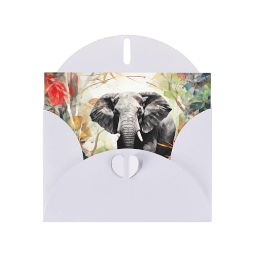 LLKGOT Grußkarte mit Elefanten im Wald, Premium-Perlglanz-Papier, doppelseitig, Perlglanz-Design LLKGOT Grußkarte mit Elefanten im Wald, Premium-Perlglanz-Papier, doppelseitig, Perlglanz-Design von LLKGOT