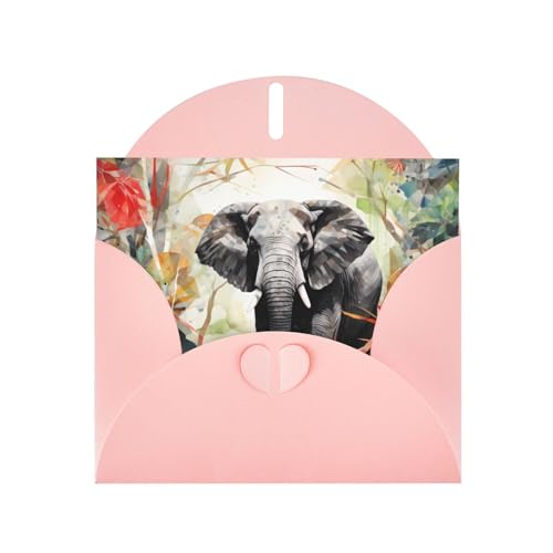 LLKGOT Grußkarte mit Elefanten im Wald, Premium-Perlglanz-Papier, doppelseitig, Perlglanz-Design LLKGOT Grußkarte mit Elefanten im Wald, Premium-Perlglanz-Papier, doppelseitig, Perlglanz-Design von LLKGOT