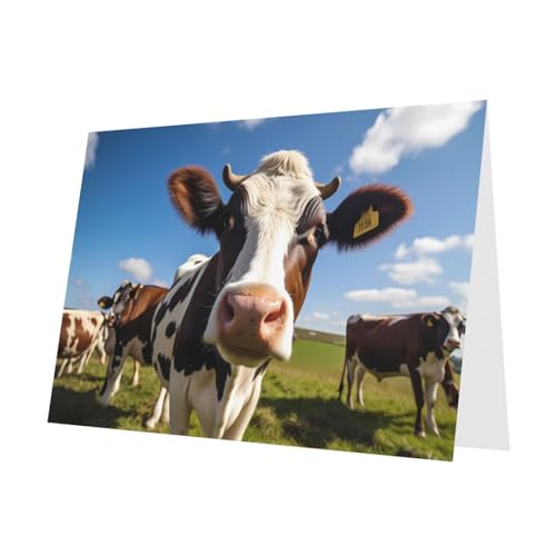 LLKGOT Grußkarte mit Milchkuhbild, Premium-Perlglanz-Papier, doppelseitig, Perlmutt-Design LLKGOT Grußkarte mit Milchkuhbild, Premium-Perlglanz-Papier, doppelseitig, Perlmutt-Design von LLKGOT
