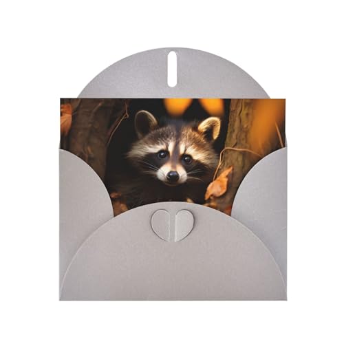 LLKGOT Grußkarte mit Nerdy-Waschbär-Bild, Premium-Perlglanz-Papier, doppelseitig, Perlen-Effekt-Design LLKGOT Grußkarte mit Nerdy-Waschbär-Bild, Premium-Perlglanz-Papier, doppelseitig, Perlen-Effekt-Design von LLKGOT