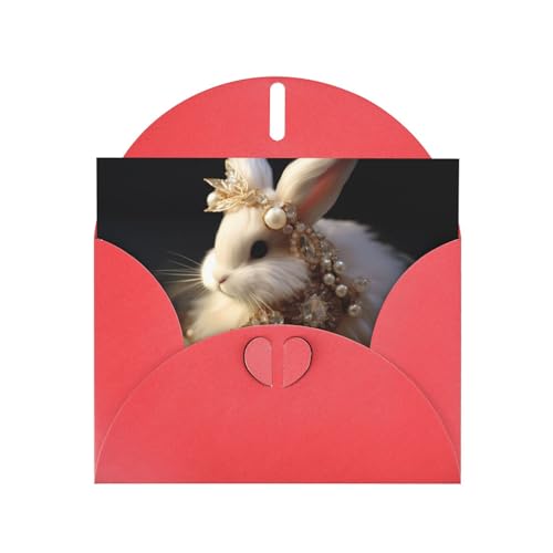 LLKGOT Grußkarte mit elegantem Hasenbild, hochwertiges Perlglanzpapier, doppelseitiges Perlmutt-Design von LLKGOT