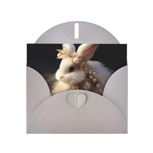 LLKGOT Grußkarte mit elegantem Hasenbild, hochwertiges Perlglanzpapier, doppelseitiges Perlmutt-Design LLKGOT Grußkarte mit elegantem Hasenbild, hochwertiges Perlglanzpapier, doppelseitiges Perlmutt-Design von LLKGOT