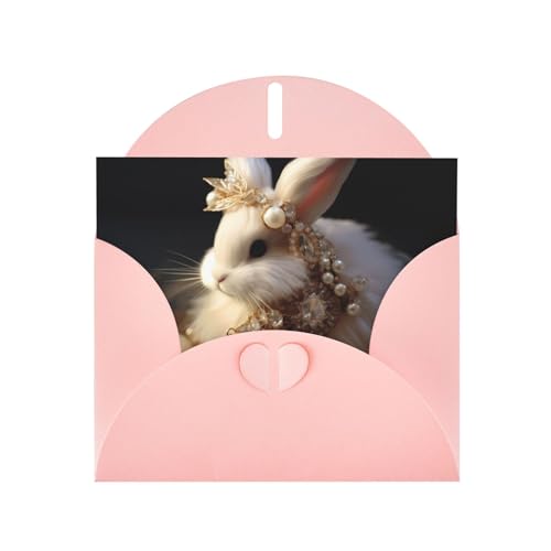 LLKGOT Grußkarte mit elegantem Hasenbild, hochwertiges Perlglanzpapier, doppelseitiges Perlmutt-Design von LLKGOT