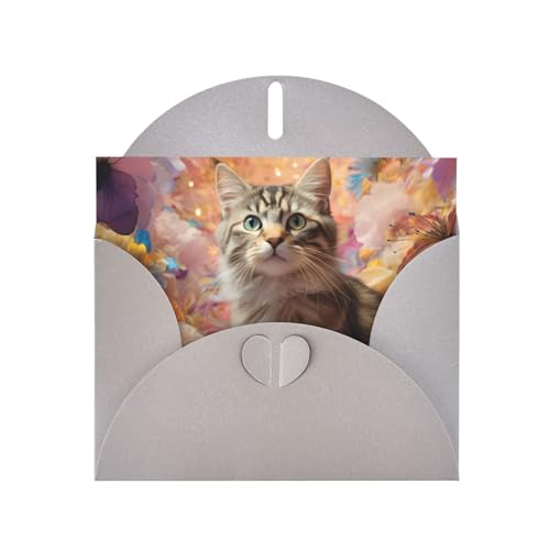 LLKGOT Grußkarte mit energetischem Katzenbild, hochwertiges Perlglanzpapier, doppelseitig, Perlmutt-Design LLKGOT Grußkarte mit energetischem Katzenbild, hochwertiges Perlglanzpapier, doppelseitig, Perlmutt-Design von LLKGOT