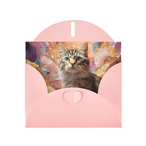 LLKGOT Grußkarte mit energetischem Katzenbild, hochwertiges Perlglanzpapier, doppelseitig, Perlmutt-Design LLKGOT Grußkarte mit energetischem Katzenbild, hochwertiges Perlglanzpapier, doppelseitig, Perlmutt-Design von LLKGOT
