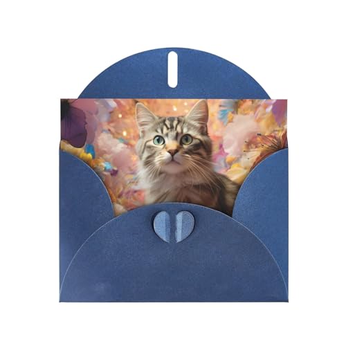 LLKGOT Grußkarte mit energetischem Katzenbild, hochwertiges Perlglanzpapier, doppelseitig, Perlmutt-Design LLKGOT Grußkarte mit energetischem Katzenbild, hochwertiges Perlglanzpapier, doppelseitig, Perlmutt-Design von LLKGOT