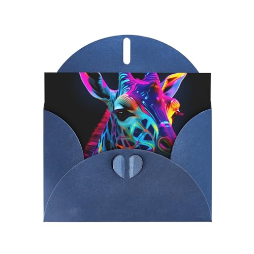 LLKGOT Grußkarte mit neonfarbenem Giraffenbild, Premium-Perlglanz-Papier, doppelseitig, Perlen-Effekt-Design LLKGOT Grußkarte mit neonfarbenem Giraffenbild, Premium-Perlglanz-Papier, doppelseitig, Perlen-Effekt-Design von LLKGOT