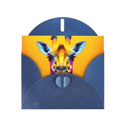 LLKGOT Grußkarte mit neonfarbenem Giraffenkopf, Premium-Perlglanz-Papier, doppelseitig, Perlen-Effekt-Design LLKGOT Grußkarte mit neonfarbenem Giraffenkopf, Premium-Perlglanz-Papier, doppelseitig, Perlen-Effekt-Design von LLKGOT