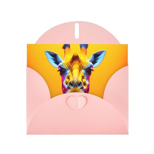 LLKGOT Grußkarte mit neonfarbenem Giraffenkopf, Premium-Perlglanz-Papier, doppelseitig, Perlen-Effekt-Design LLKGOT Grußkarte mit neonfarbenem Giraffenkopf, Premium-Perlglanz-Papier, doppelseitig, Perlen-Effekt-Design von LLKGOT