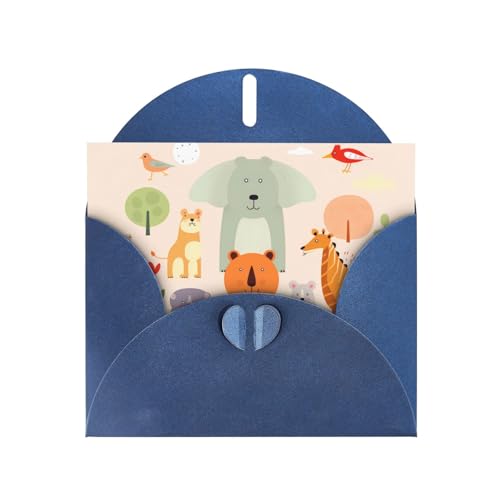 LLKGOT Grußkarte mit vielen niedlichen Cartoon-Tieren – Premium-Perlglanz-Papier, doppelseitiges Perlglanz-Design LLKGOT Grußkarte mit vielen niedlichen Cartoon-Tieren – Premium-Perlglanz-Papier, doppelseitiges Perlglanz-Design von LLKGOT
