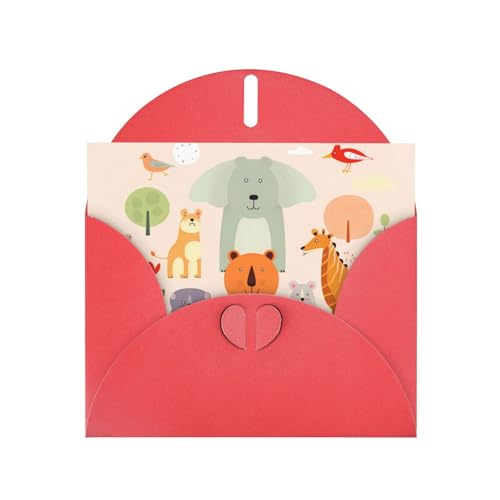LLKGOT Grußkarte mit vielen niedlichen Cartoon-Tieren – Premium-Perlglanz-Papier, doppelseitiges Perlglanz-Design LLKGOT Grußkarte mit vielen niedlichen Cartoon-Tieren – Premium-Perlglanz-Papier, doppelseitiges Perlglanz-Design von LLKGOT