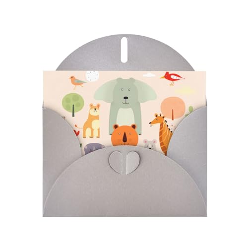 LLKGOT Grußkarte mit vielen niedlichen Cartoon-Tieren – Premium-Perlglanz-Papier, doppelseitiges Perlglanz-Design LLKGOT Grußkarte mit vielen niedlichen Cartoon-Tieren – Premium-Perlglanz-Papier, doppelseitiges Perlglanz-Design von LLKGOT