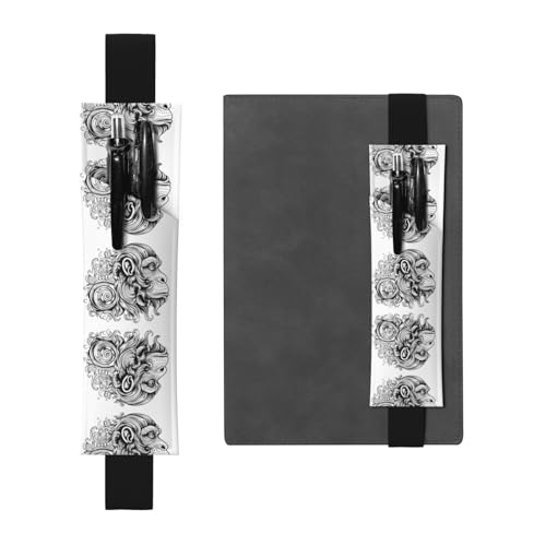 LLKGOT Leder-Stifthalter, Lesezeichen, Affe, abstrakter Figurendruck, für Hardcover-Tagebücher, Tagebücher, Planer, verstellbarer Riemen LLKGOT Leder-Stifthalter, Lesezeichen, Affe, abstrakter Figurendruck, für Hardcover-Tagebücher, Tagebücher, Planer, verstellbarer Riemen von LLKGOT