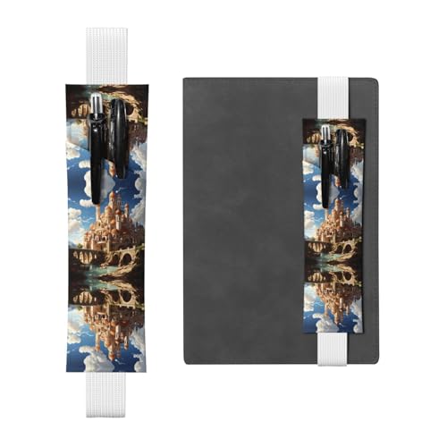 LLKGOT Leder-Stifthalter, Lesezeichen, Anime-Schloss-Himmel-Druck, für gebundene Tagebücher, Planer, verstellbarer Riemen LLKGOT Leder-Stifthalter, Lesezeichen, Anime-Schloss-Himmel-Druck, für gebundene Tagebücher, Planer, verstellbarer Riemen von LLKGOT