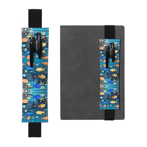 LLKGOT Leder-Stifthalter, Lesezeichen, Blau, Unterwasserwelt der Fische, Druck für Hardcover-Tagebücher, Tagebücher, Planer, verstellbarer Riemen LLKGOT Leder-Stifthalter, Lesezeichen, Blau, Unterwasserwelt der Fische, Druck für Hardcover-Tagebücher, Tagebücher, Planer, verstellbarer Riemen von LLKGOT