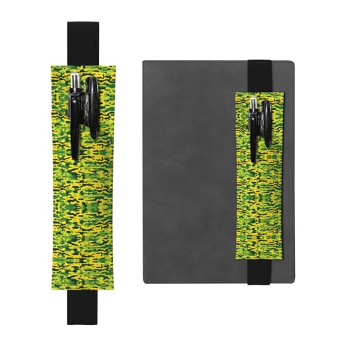LLKGOT Leder-Stifthalter, Lesezeichen, Camouflage, Gelb und Grün, Druck für Hardcover-Tagebücher, Tagebücher, Planer, verstellbarer Riemen LLKGOT Leder-Stifthalter, Lesezeichen, Camouflage, Gelb und Grün, Druck für Hardcover-Tagebücher, Tagebücher, Planer, verstellbarer Riemen von LLKGOT