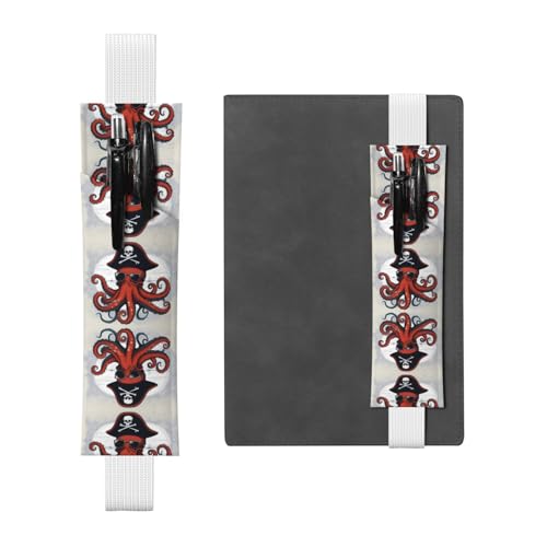 LLKGOT Leder-Stifthalter, Lesezeichen, Cartoon, Segelpirat, Oktopus-Druck, für Hardcover-Tagebücher, Tagebücher, Planer, verstellbarer Riemen LLKGOT Leder-Stifthalter, Lesezeichen, Cartoon, Segelpirat, Oktopus-Druck, für Hardcover-Tagebücher, Tagebücher, Planer, verstellbarer Riemen von LLKGOT