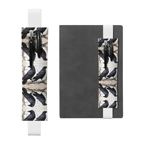 LLKGOT Leder-Stifthalter, Lesezeichen, Cartoon-Motiv, schwarzer Raben-Druck, für Hardcover-Tagebücher, Tagebücher, Planer, verstellbarer Riemen LLKGOT Leder-Stifthalter, Lesezeichen, Cartoon-Motiv, schwarzer Raben-Druck, für Hardcover-Tagebücher, Tagebücher, Planer, verstellbarer Riemen von LLKGOT