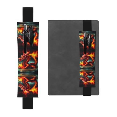LLKGOT Leder-Stifthalter, Lesezeichen, Drachenkönig im Feuer-Druck, für Hardcover-Tagebücher, Tagebücher, Planer, verstellbarer Riemen LLKGOT Leder-Stifthalter, Lesezeichen, Drachenkönig im Feuer-Druck, für Hardcover-Tagebücher, Tagebücher, Planer, verstellbarer Riemen von LLKGOT