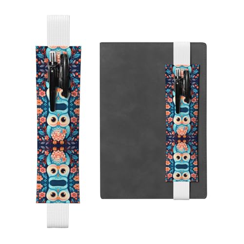 LLKGOT Leder-Stifthalter, Lesezeichen, Eulen-Motiv, Druck für gebundene Tagebücher, Planer, verstellbarer Riemen LLKGOT Leder-Stifthalter, Lesezeichen, Eulen-Motiv, Druck für gebundene Tagebücher, Planer, verstellbarer Riemen von LLKGOT