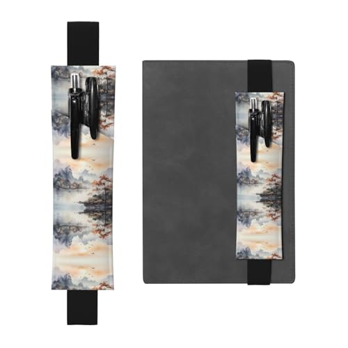 LLKGOT Leder-Stifthalter, Lesezeichen, Malerei von Vögeln und Bergen, Druck für Hardcover-Tagebücher, Tagebücher, Planer, verstellbarer Riemen LLKGOT Leder-Stifthalter, Lesezeichen, Malerei von Vögeln und Bergen, Druck für Hardcover-Tagebücher, Tagebücher, Planer, verstellbarer Riemen von LLKGOT