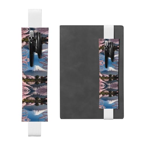 LLKGOT Leder-Stifthalter, Lesezeichen, Motiv: Mt. Fuji im Frühjahr, Druck für Hardcover-Tagebücher, Tagebücher, Planer, verstellbarer Riemen LLKGOT Leder-Stifthalter, Lesezeichen, Motiv: Mt. Fuji im Frühjahr, Druck für Hardcover-Tagebücher, Tagebücher, Planer, verstellbarer Riemen von LLKGOT