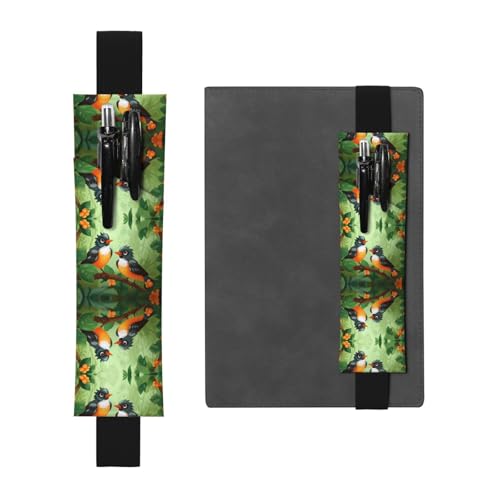 LLKGOT Leder-Stifthalter, Lesezeichen, Oriole in Love, bedruckt, für gebundene Tagebücher, Planer, verstellbarer Riemen LLKGOT Leder-Stifthalter, Lesezeichen, Oriole in Love, bedruckt, für gebundene Tagebücher, Planer, verstellbarer Riemen von LLKGOT