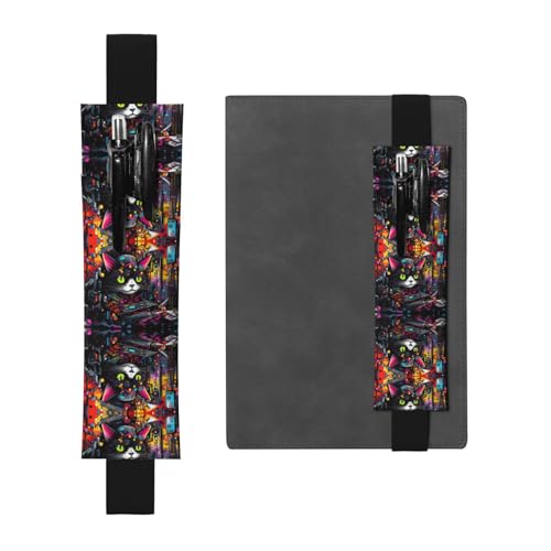 LLKGOT Leder-Stifthalter, Lesezeichen, Punk-Katzen-Druck, für Hardcover-Tagebücher, Tagebücher, Planer, verstellbarer Riemen LLKGOT Leder-Stifthalter, Lesezeichen, Punk-Katzen-Druck, für Hardcover-Tagebücher, Tagebücher, Planer, verstellbarer Riemen von LLKGOT