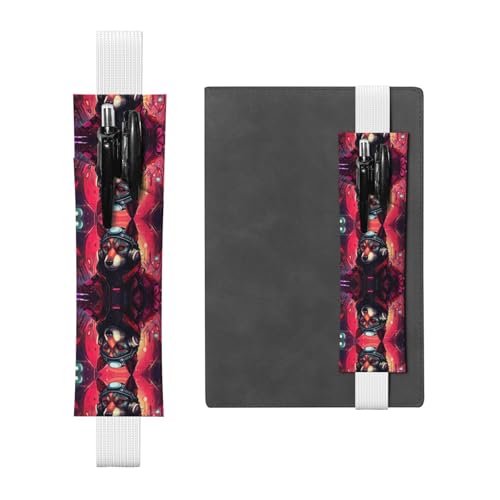 LLKGOT Leder-Stifthalter, Lesezeichen, Punk-Stil, Hundedruck, für gebundene Tagebücher, Planer, verstellbarer Riemen LLKGOT Leder-Stifthalter, Lesezeichen, Punk-Stil, Hundedruck, für gebundene Tagebücher, Planer, verstellbarer Riemen von LLKGOT