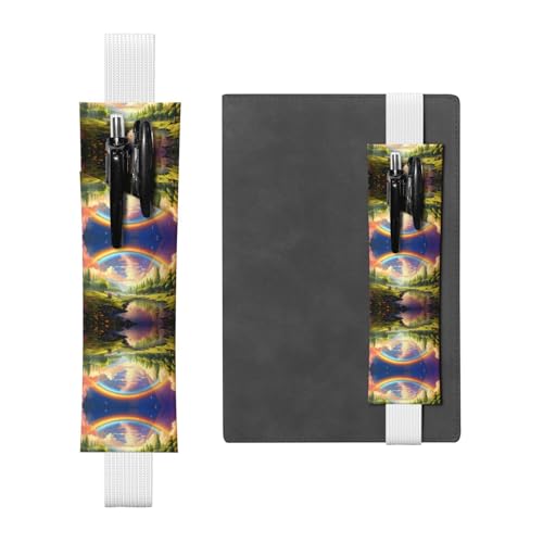 LLKGOT Leder-Stifthalter, Lesezeichen, Regenbogen-Druck, für gebundene Tagebücher, Planer, verstellbarer Riemen LLKGOT Leder-Stifthalter, Lesezeichen, Regenbogen-Druck, für gebundene Tagebücher, Planer, verstellbarer Riemen von LLKGOT