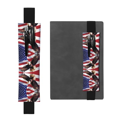 LLKGOT Leder-Stifthalter, Lesezeichen, USA-Adler mit amerikanischer Flagge, Druck für Hardcover-Zeitschriften, Tagebücher, Planer, verstellbarer Riemen LLKGOT Leder-Stifthalter, Lesezeichen, USA-Adler mit amerikanischer Flagge, Druck für Hardcover-Zeitschriften, Tagebücher, Planer, verstellbarer Riemen von LLKGOT