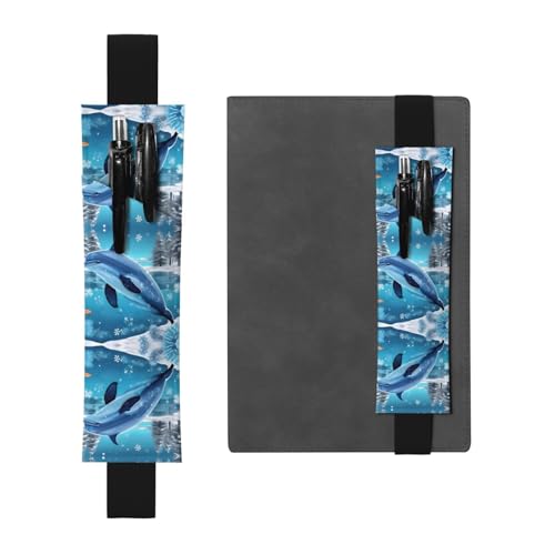 LLKGOT Leder-Stifthalter, Lesezeichen, Winter, Delfin-Druck, für Hardcover-Tagebücher, Tagebücher, Planer, verstellbarer Riemen LLKGOT Leder-Stifthalter, Lesezeichen, Winter, Delfin-Druck, für Hardcover-Tagebücher, Tagebücher, Planer, verstellbarer Riemen von LLKGOT