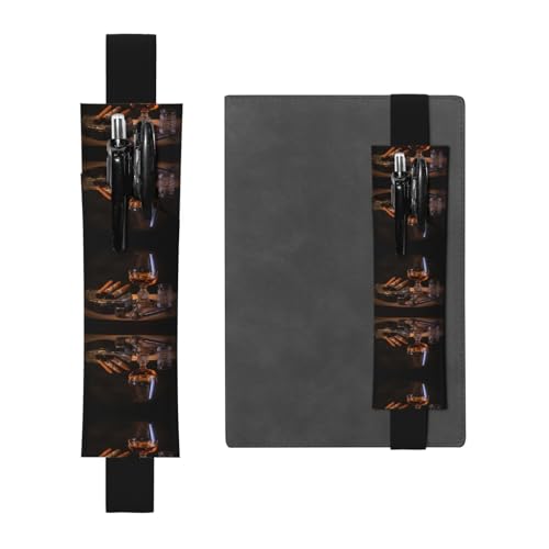 LLKGOT Leder-Stifthalter, Lesezeichen, Zigarren- und Whisky-Druck für Hardcover-Tagebücher, Tagebücher, Planer, verstellbarer Riemen LLKGOT Leder-Stifthalter, Lesezeichen, Zigarren- und Whisky-Druck für Hardcover-Tagebücher, Tagebücher, Planer, verstellbarer Riemen von LLKGOT