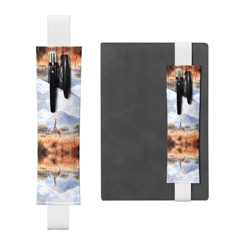 LLKGOT Leder-Stifthalter, Lesezeichen, afrikanische Savanne, Giraffe, Druck für Hardcover-Tagebücher, Tagebücher, Planer, verstellbarer Riemen LLKGOT Leder-Stifthalter, Lesezeichen, afrikanische Savanne, Giraffe, Druck für Hardcover-Tagebücher, Tagebücher, Planer, verstellbarer Riemen von LLKGOT