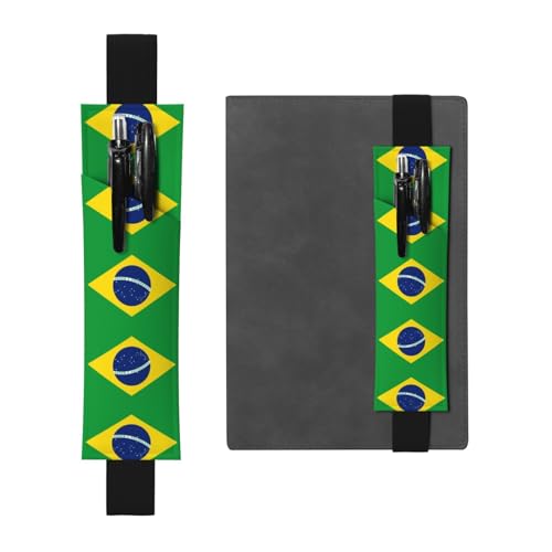 LLKGOT Leder-Stifthalter, Lesezeichen, brasilianische Flagge, Druck für Hardcover-Tagebücher, Tagebücher, Planer, verstellbarer Riemen LLKGOT Leder-Stifthalter, Lesezeichen, brasilianische Flagge, Druck für Hardcover-Tagebücher, Tagebücher, Planer, verstellbarer Riemen von LLKGOT