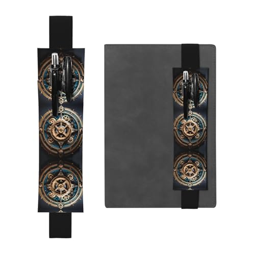 LLKGOT Leder-Stifthalter, Lesezeichen, cooler Steampunk-Zahnraddruck, für Hardcover-Tagebücher, Tagebücher, Planer, verstellbarer Riemen LLKGOT Leder-Stifthalter, Lesezeichen, cooler Steampunk-Zahnraddruck, für Hardcover-Tagebücher, Tagebücher, Planer, verstellbarer Riemen von LLKGOT