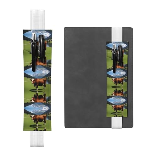 LLKGOT Leder-Stifthalter, Lesezeichen, echte Schweizer Kuh, brauner Druck, für Hardcover-Tagebücher, Tagebücher, Planer, verstellbarer Riemen LLKGOT Leder-Stifthalter, Lesezeichen, echte Schweizer Kuh, brauner Druck, für Hardcover-Tagebücher, Tagebücher, Planer, verstellbarer Riemen von LLKGOT