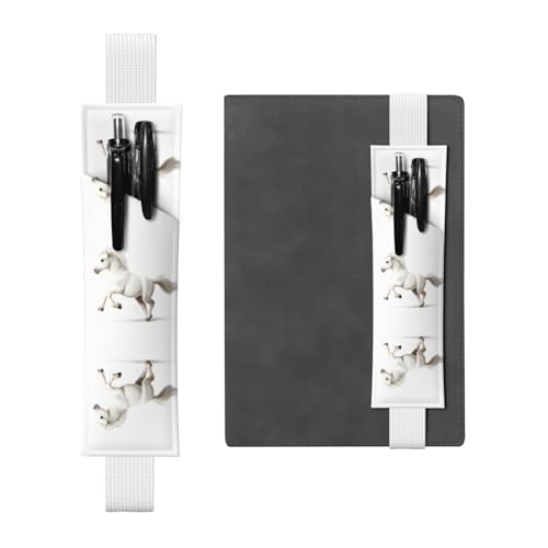 LLKGOT Leder-Stifthalter, Lesezeichen, galoppierendes weißes Pferd, für Hardcover-Tagebücher, Tagebücher, Planer, verstellbarer Riemen LLKGOT Leder-Stifthalter, Lesezeichen, galoppierendes weißes Pferd, für Hardcover-Tagebücher, Tagebücher, Planer, verstellbarer Riemen von LLKGOT