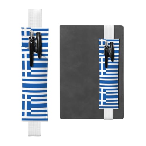 LLKGOT Leder-Stifthalter, Lesezeichen, griechische Flagge, Druck für Hardcover-Tagebücher, Tagebücher, Planer, verstellbarer Riemen LLKGOT Leder-Stifthalter, Lesezeichen, griechische Flagge, Druck für Hardcover-Tagebücher, Tagebücher, Planer, verstellbarer Riemen von LLKGOT