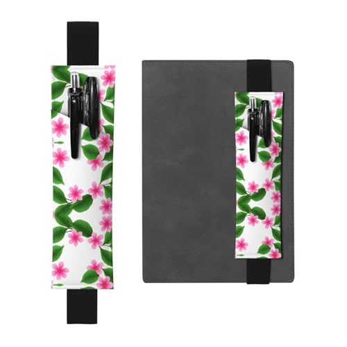 LLKGOT Leder-Stifthalter, Lesezeichen, grüne Blätter und kleine rosa Blumen, Druck für Hardcover-Tagebücher, Tagebücher, Planer, verstellbarer Riemen LLKGOT Leder-Stifthalter, Lesezeichen, grüne Blätter und kleine rosa Blumen, Druck für Hardcover-Tagebücher, Tagebücher, Planer, verstellbarer Riemen von LLKGOT