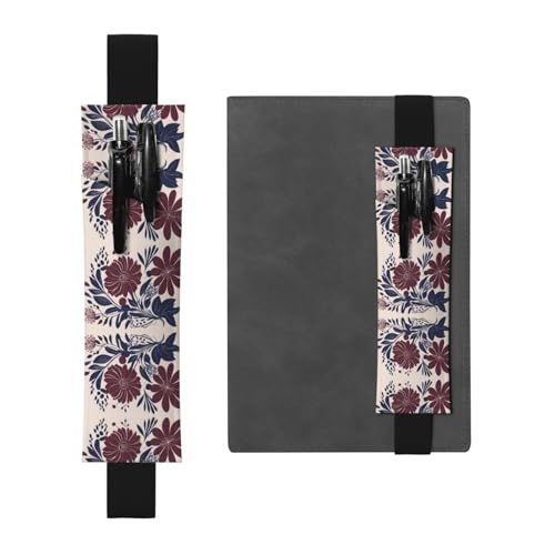 LLKGOT Leder-Stifthalter, Lesezeichen, kastanienbraun und marineblaue Blumen, Druck für Hardcover-Tagebücher, Tagebücher, Planer, verstellbarer Riemen LLKGOT Leder-Stifthalter, Lesezeichen, kastanienbraun und marineblaue Blumen, Druck für Hardcover-Tagebücher, Tagebücher, Planer, verstellbarer Riemen von LLKGOT