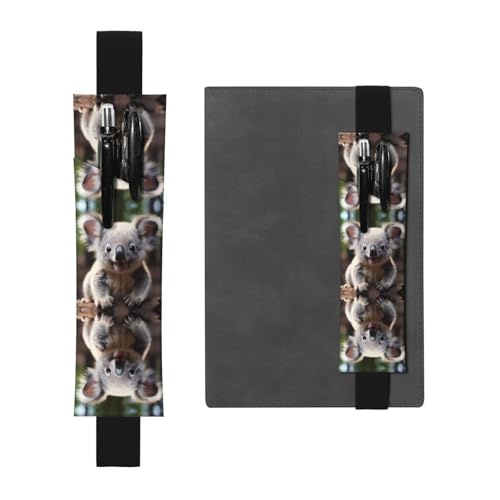 LLKGOT Leder-Stifthalter, Lesezeichen, niedlicher Koala-Druck, für gebundene Tagebücher, Planer, verstellbarer Riemen LLKGOT Leder-Stifthalter, Lesezeichen, niedlicher Koala-Druck, für gebundene Tagebücher, Planer, verstellbarer Riemen von LLKGOT