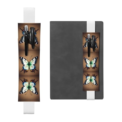 LLKGOT Leder-Stifthalter, Lesezeichen, niedlicher kleiner Schmetterling, Druck für Hardcover-Tagebücher, Tagebücher, Planer, verstellbarer Riemen LLKGOT Leder-Stifthalter, Lesezeichen, niedlicher kleiner Schmetterling, Druck für Hardcover-Tagebücher, Tagebücher, Planer, verstellbarer Riemen von LLKGOT