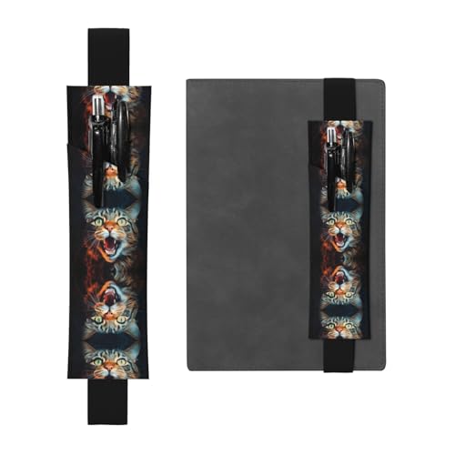 LLKGOT Leder-Stifthalter, Lesezeichen, offener Mund, Katzendruck, für Hardcover-Tagebücher, Tagebücher, Planer, verstellbarer Riemen LLKGOT Leder-Stifthalter, Lesezeichen, offener Mund, Katzendruck, für Hardcover-Tagebücher, Tagebücher, Planer, verstellbarer Riemen von LLKGOT