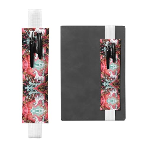 LLKGOT Leder-Stifthalter, Lesezeichen, rosa Einhorn-Druck, für Hardcover-Tagebücher, Tagebücher, Planer, verstellbarer Riemen LLKGOT Leder-Stifthalter, Lesezeichen, rosa Einhorn-Druck, für Hardcover-Tagebücher, Tagebücher, Planer, verstellbarer Riemen von LLKGOT